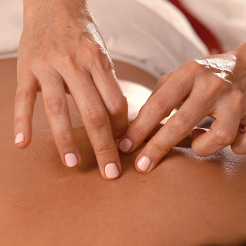 Lymphatic drainage therapy session